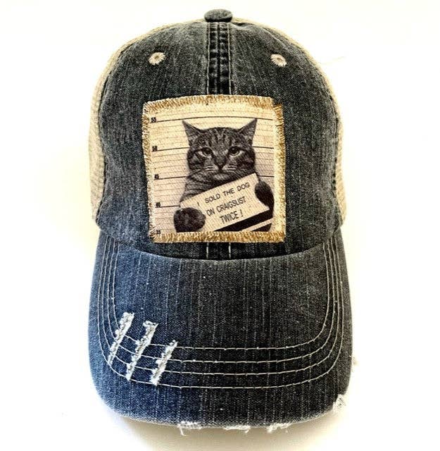 Jana's Flannels - I SOLD THE DOG ON CRAIGSLIST TWICE DISTRESSED TRUCKER HAT