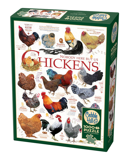 Outset Games and Cobble Hill Puzzles - Chicken Quotes 1000pc puzzle
