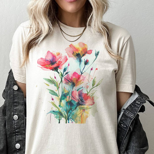 Par.tees by Party On! - Flower Summer Floral Watercolor Graphic Tee 5