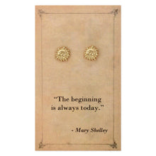 Load image into Gallery viewer, ZAD - Literary Quote Sun Post Earrings
