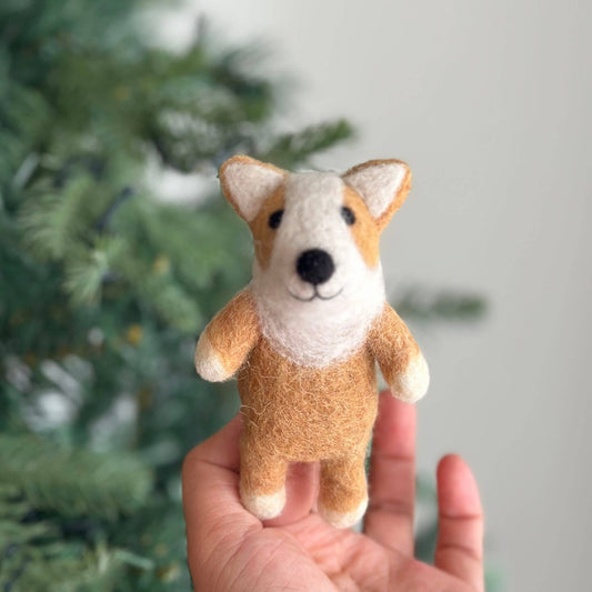 Ganapati - Felt Finger Puppet: Corgi