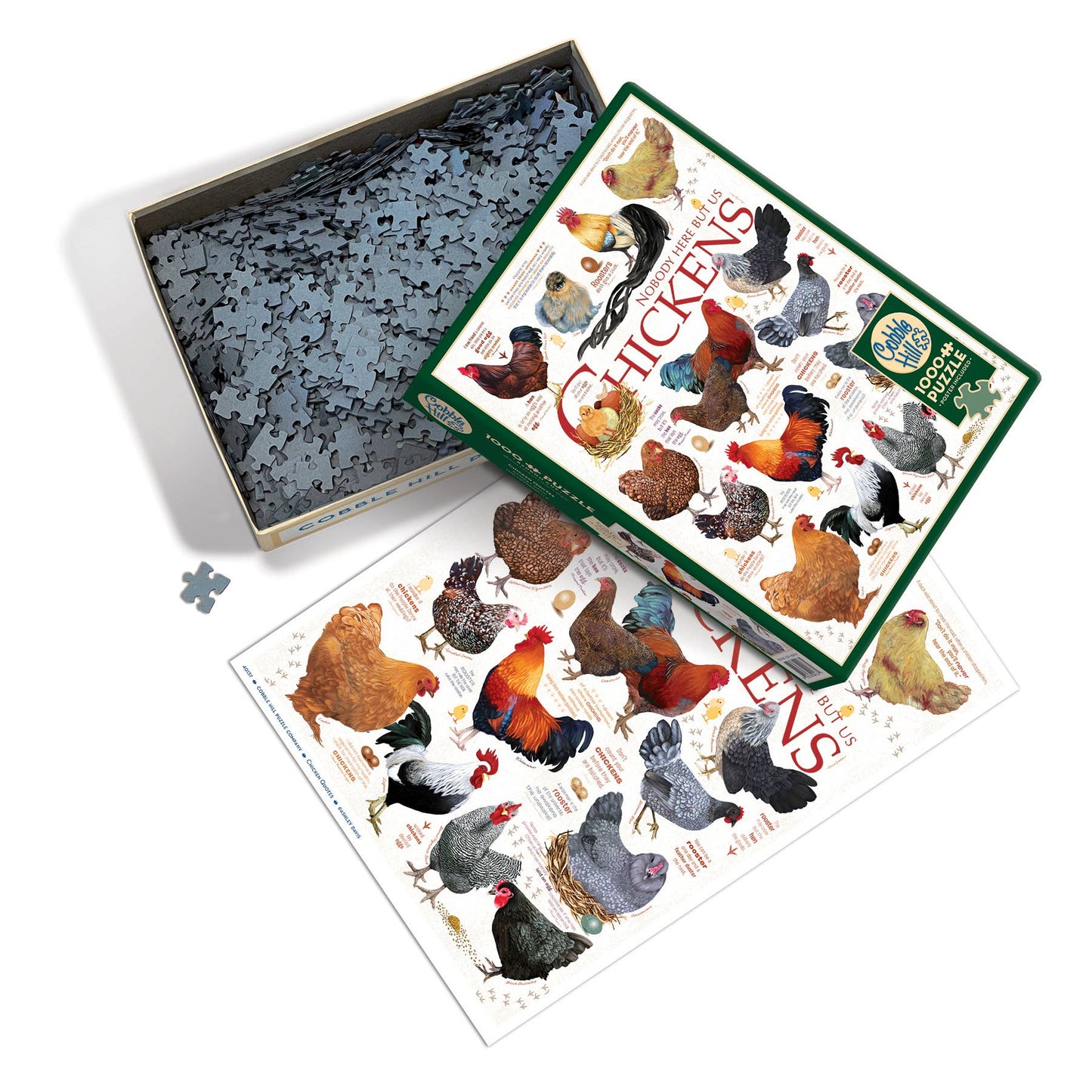 Outset Games and Cobble Hill Puzzles - Chicken Quotes 1000pc puzzle
