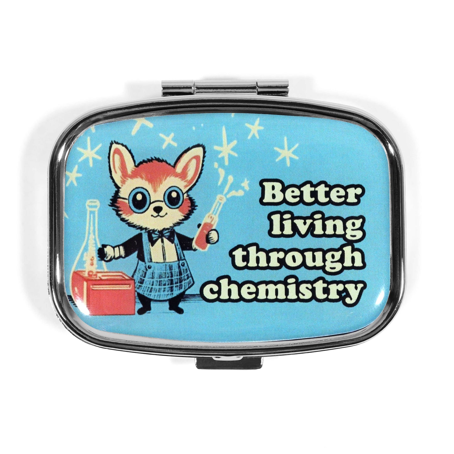 Bad Betty Greeting Co. - Better Living Through Chemistry - Cute Metal Pill Box