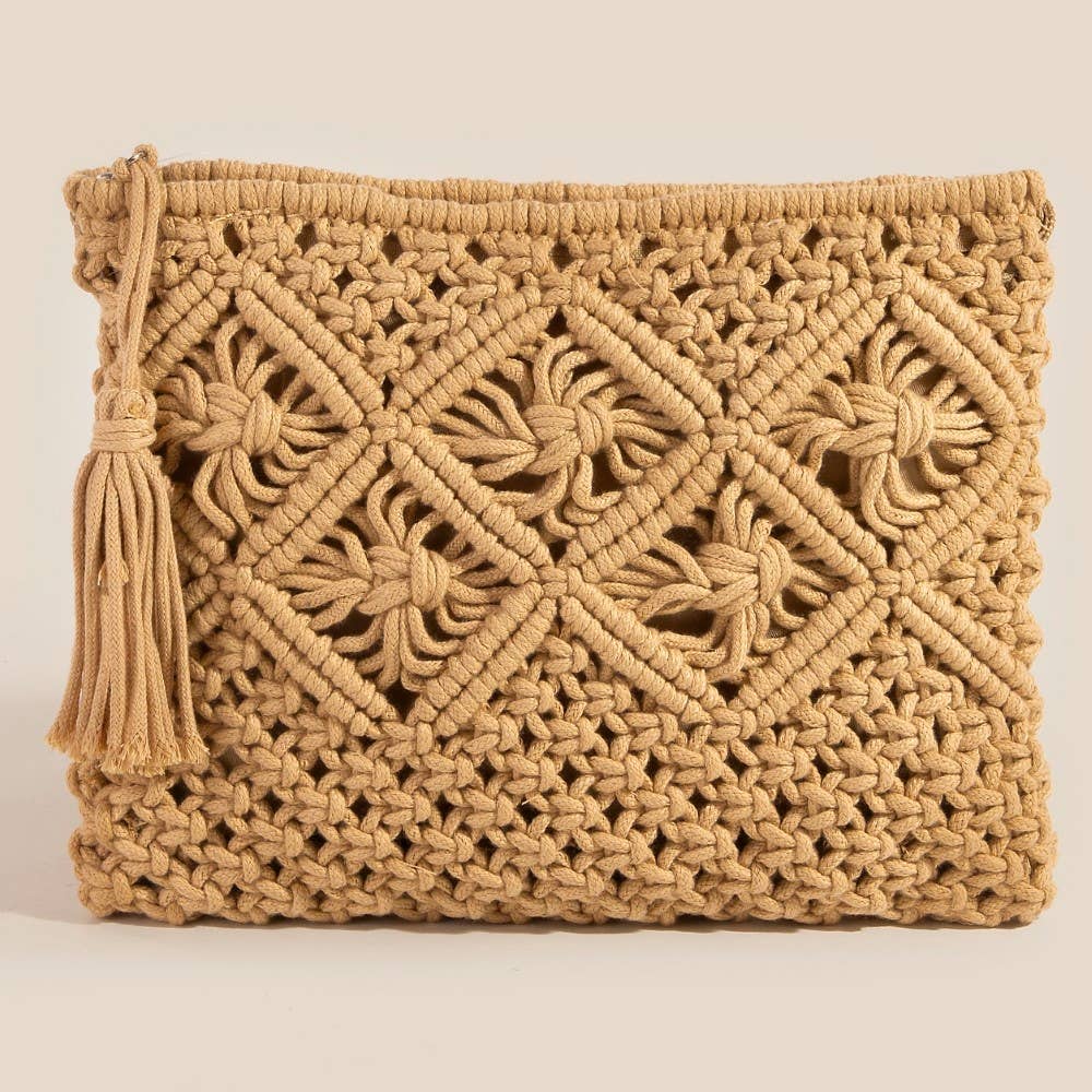 Anarchy Street - Crochet Clutch Tassel Bag