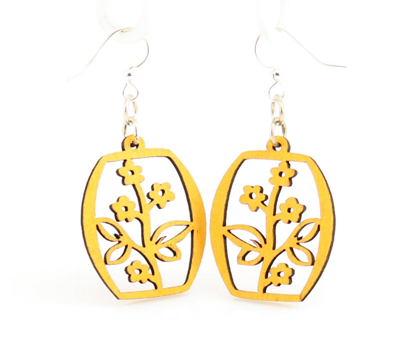 Green Tree Jewelry - Potted Flower Blossoms Earrings: Sunrise