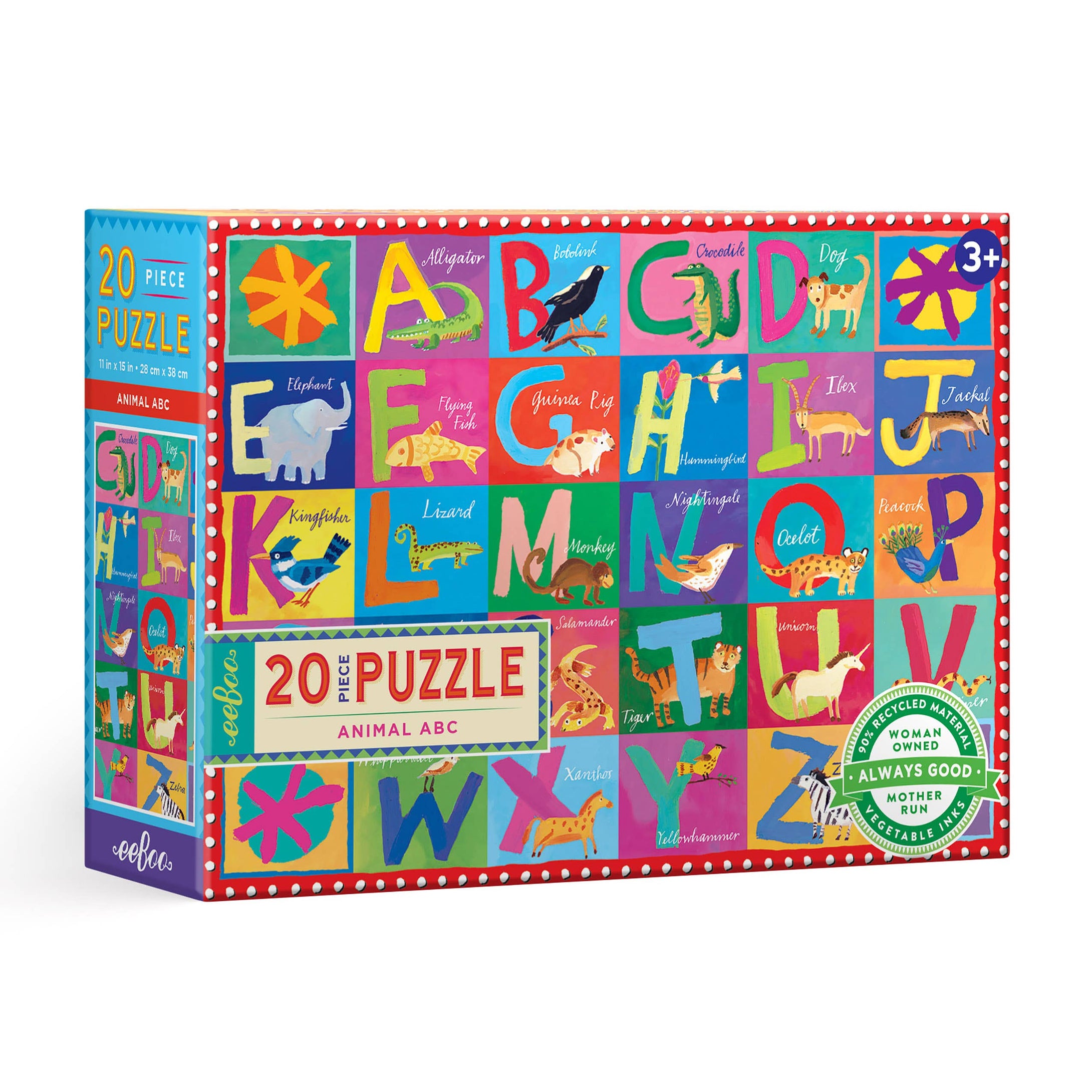 eeBoo - Animal ABC 20 Piece Puzzle