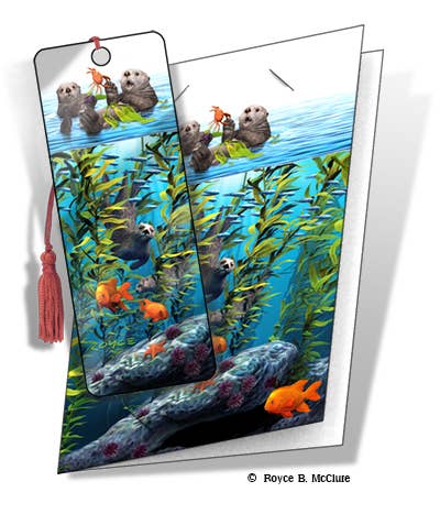 Artgame Ltd. Royce Greeting Card w/ 3D Bookmark - Sea Otters