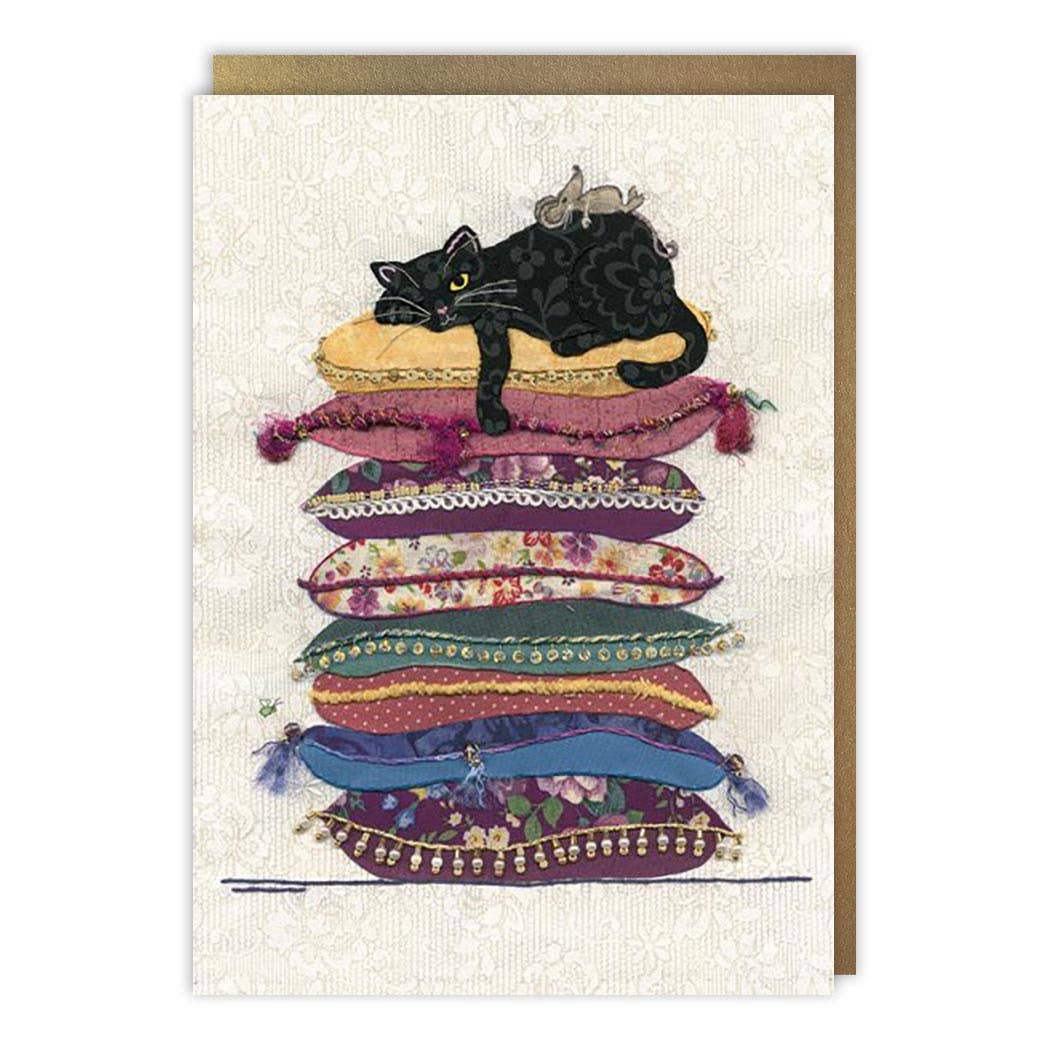 Notes & Queries, Inc. - Cat Cushions Blank Card