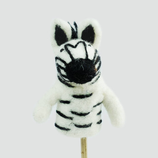 The Winding Road Zebra Felt Finger Puppet