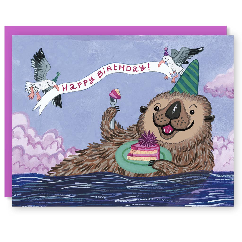 Cactus Club Paper Goods - Otter Birthday Card