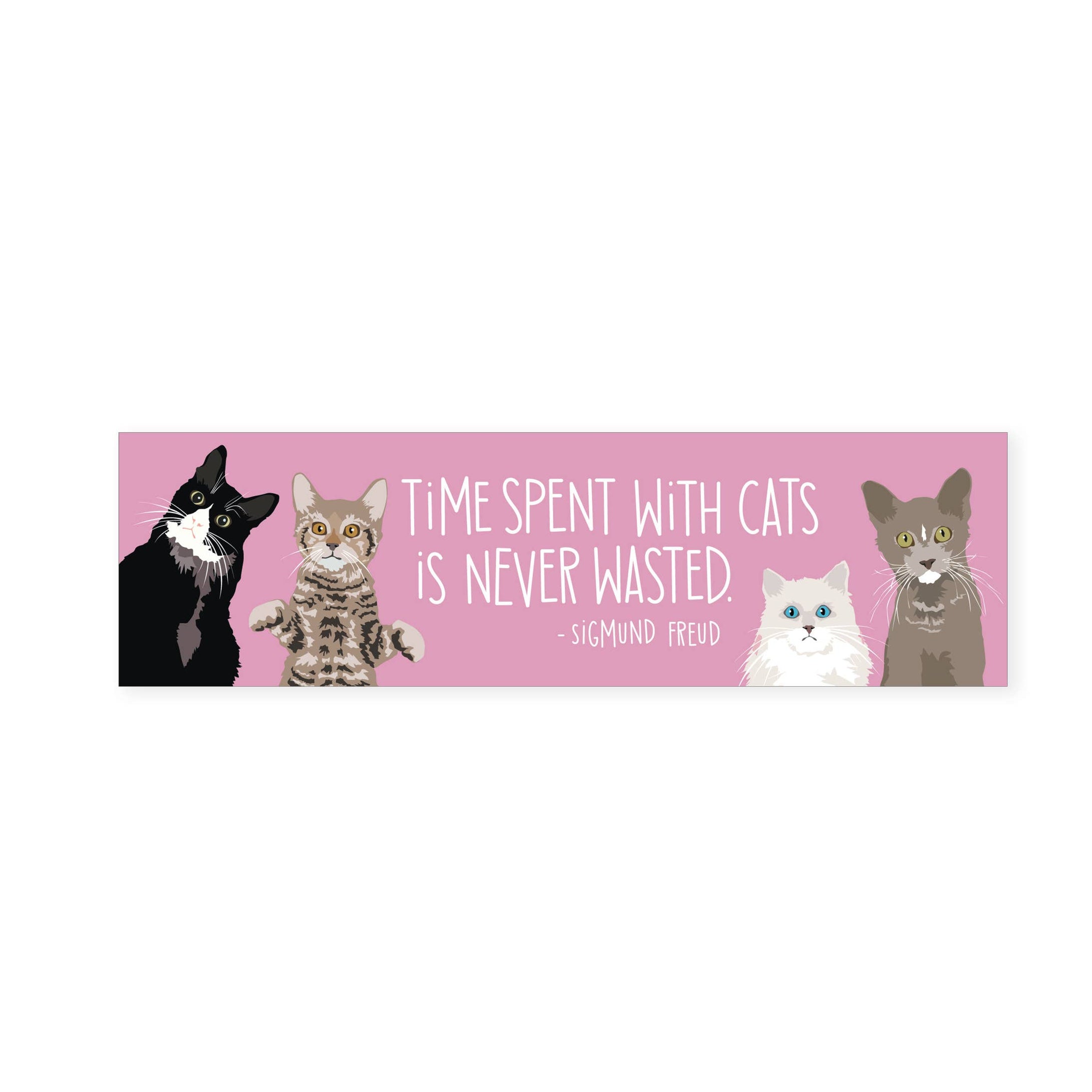 Apartment 2 Cards - Sigmund Freud Time with Cats Quote - Bookmark