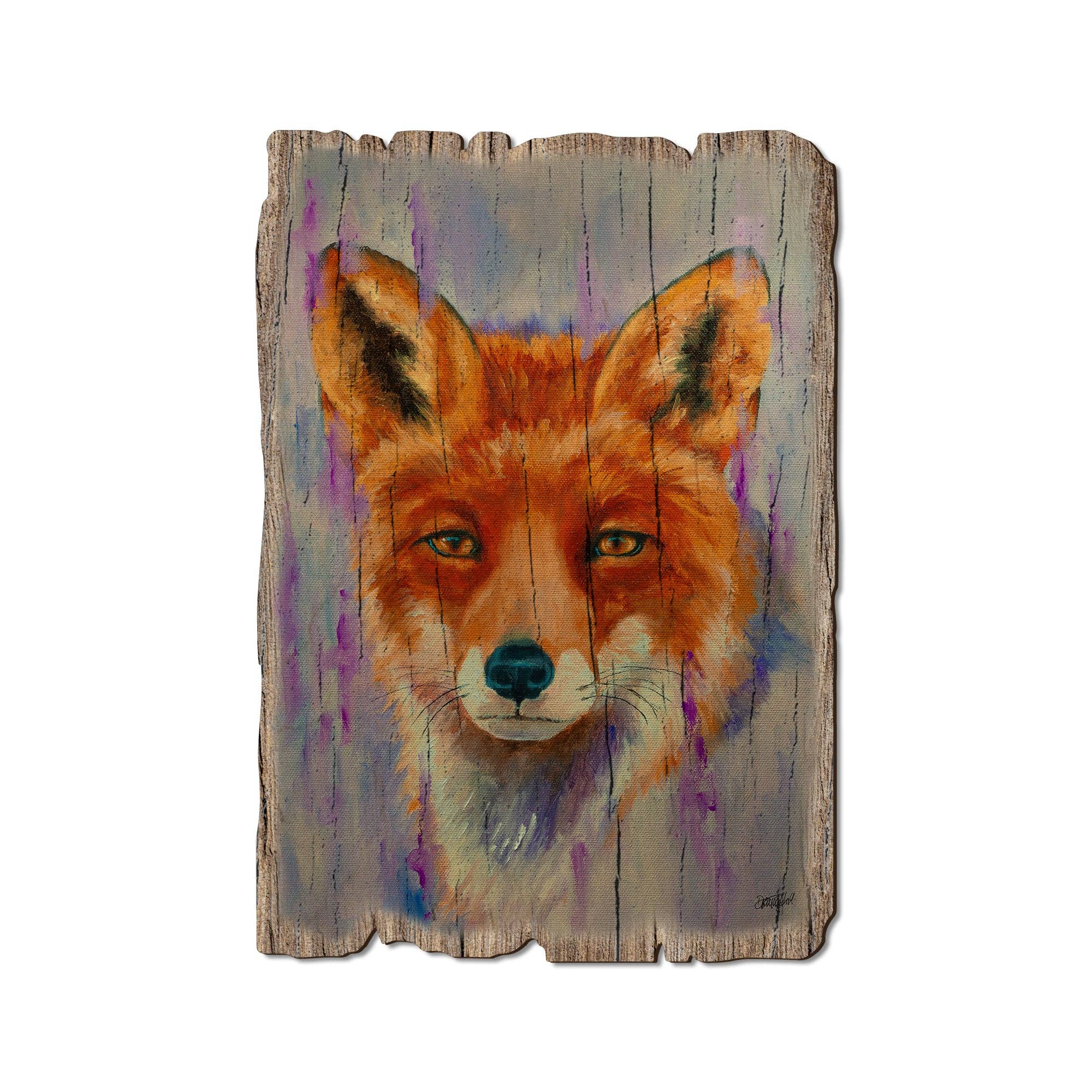 DaydreamHQ - Morning Gaze Fox - Wood Rustic Edge Postcards