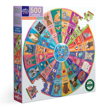 Load image into Gallery viewer, eeBoo - Cats of the World 500 Piece Round Puzzle
