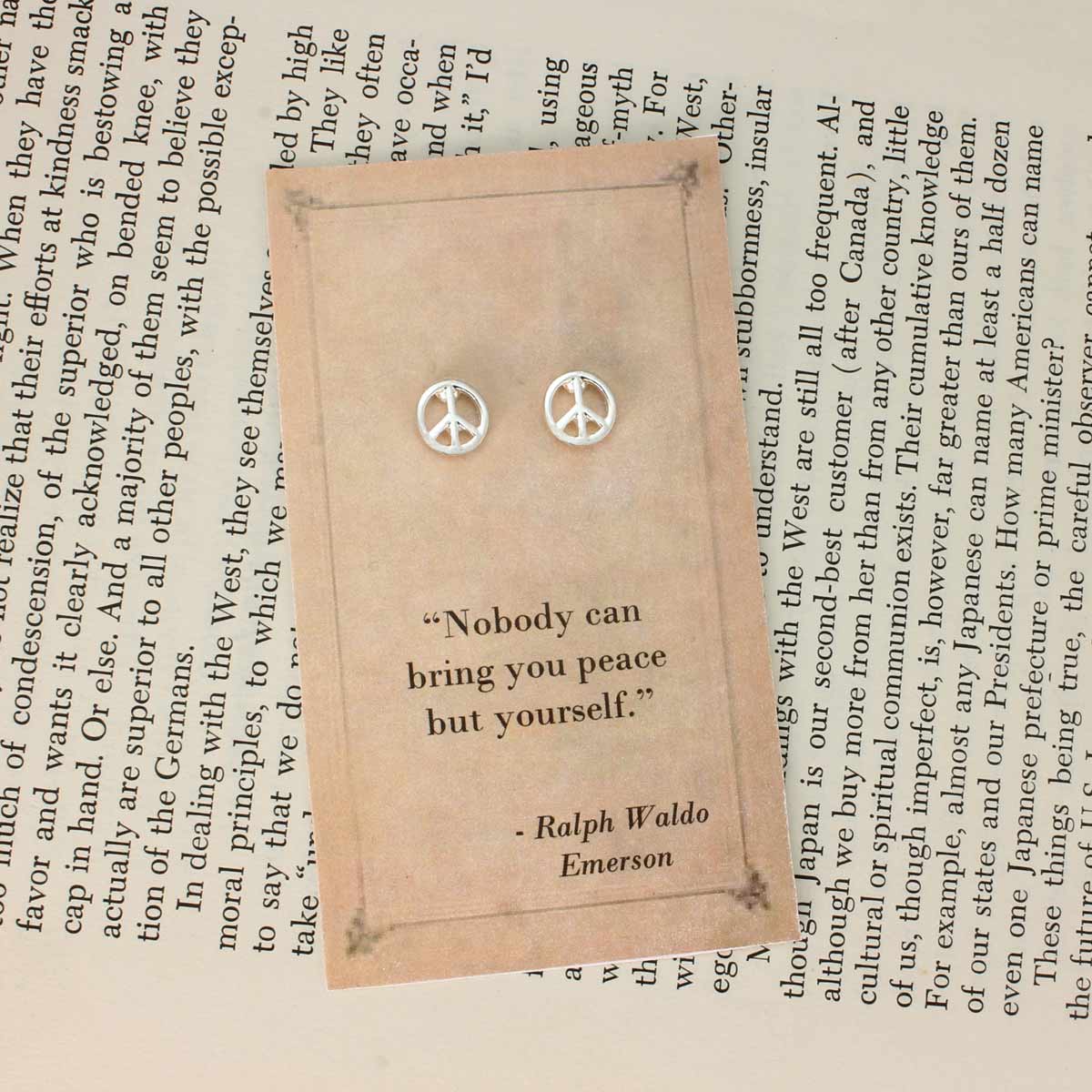 ZAD - Literary Quote Peace Post Earrings