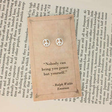 Load image into Gallery viewer, ZAD - Literary Quote Peace Post Earrings
