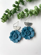 Load image into Gallery viewer, Finley River Millworks Poppy Dangles  Teal  Clay Earrings
