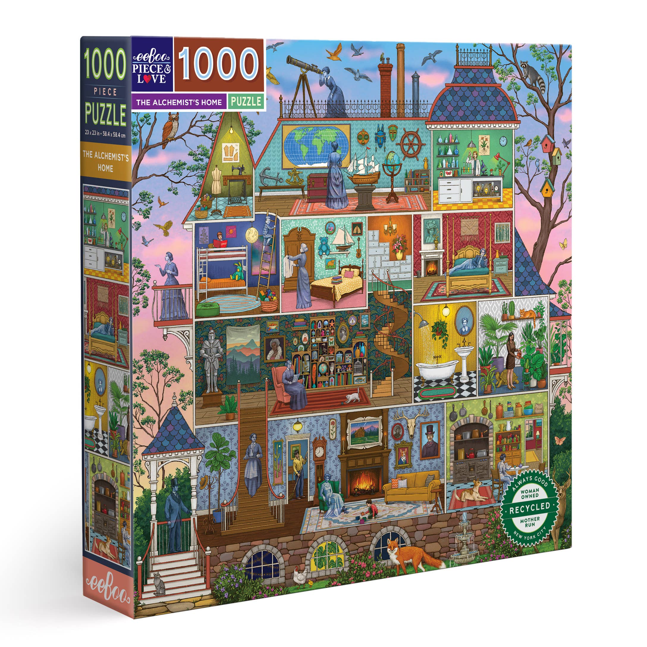 eeBoo - The Alchemist's Home 1000 Piece Square Adult Jigsaw Puzzle