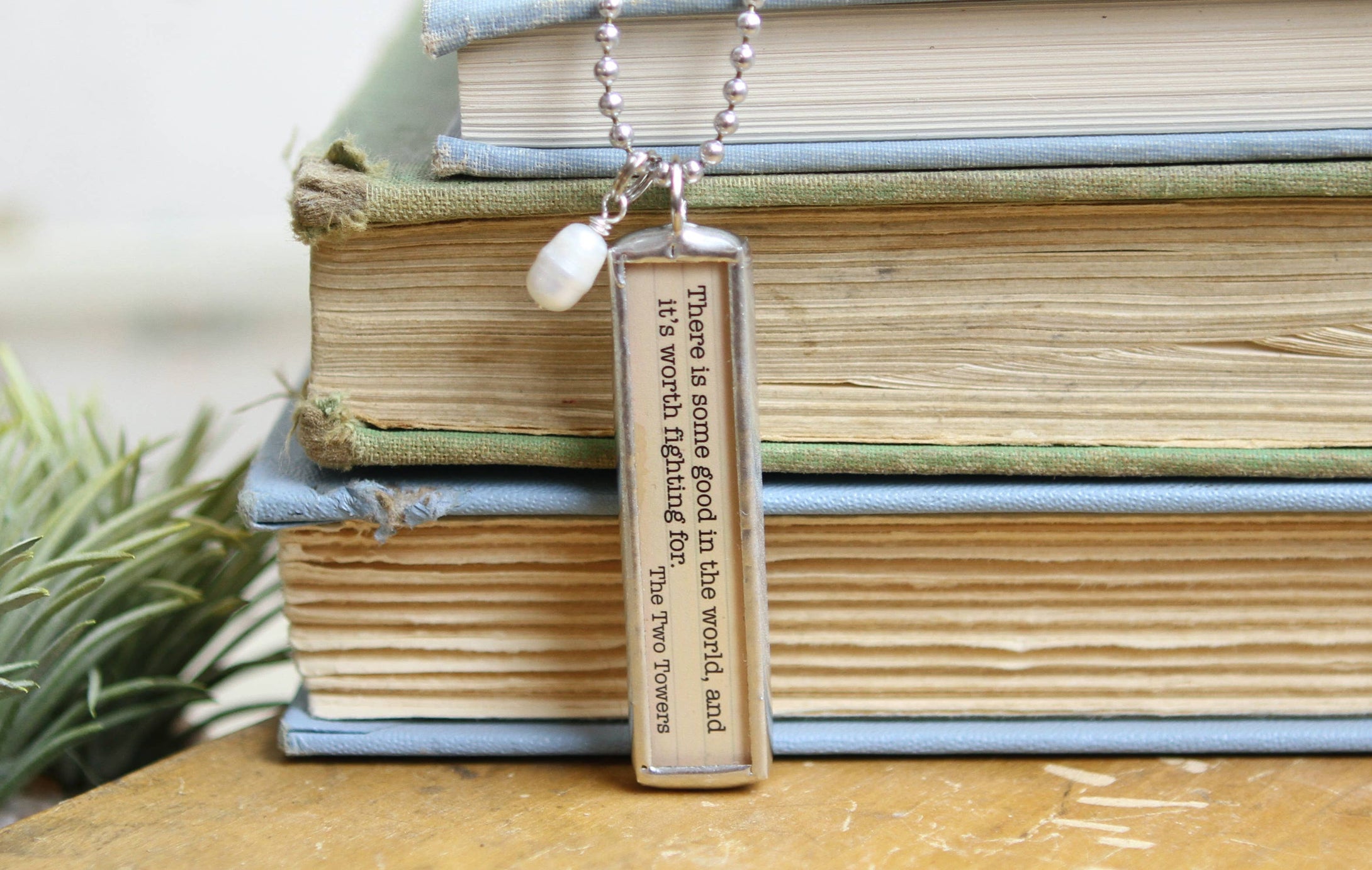 Jennifer Dahl Designs LLC - The Two Towers J.R.R. Tolkien Literary Book Charm Necklace