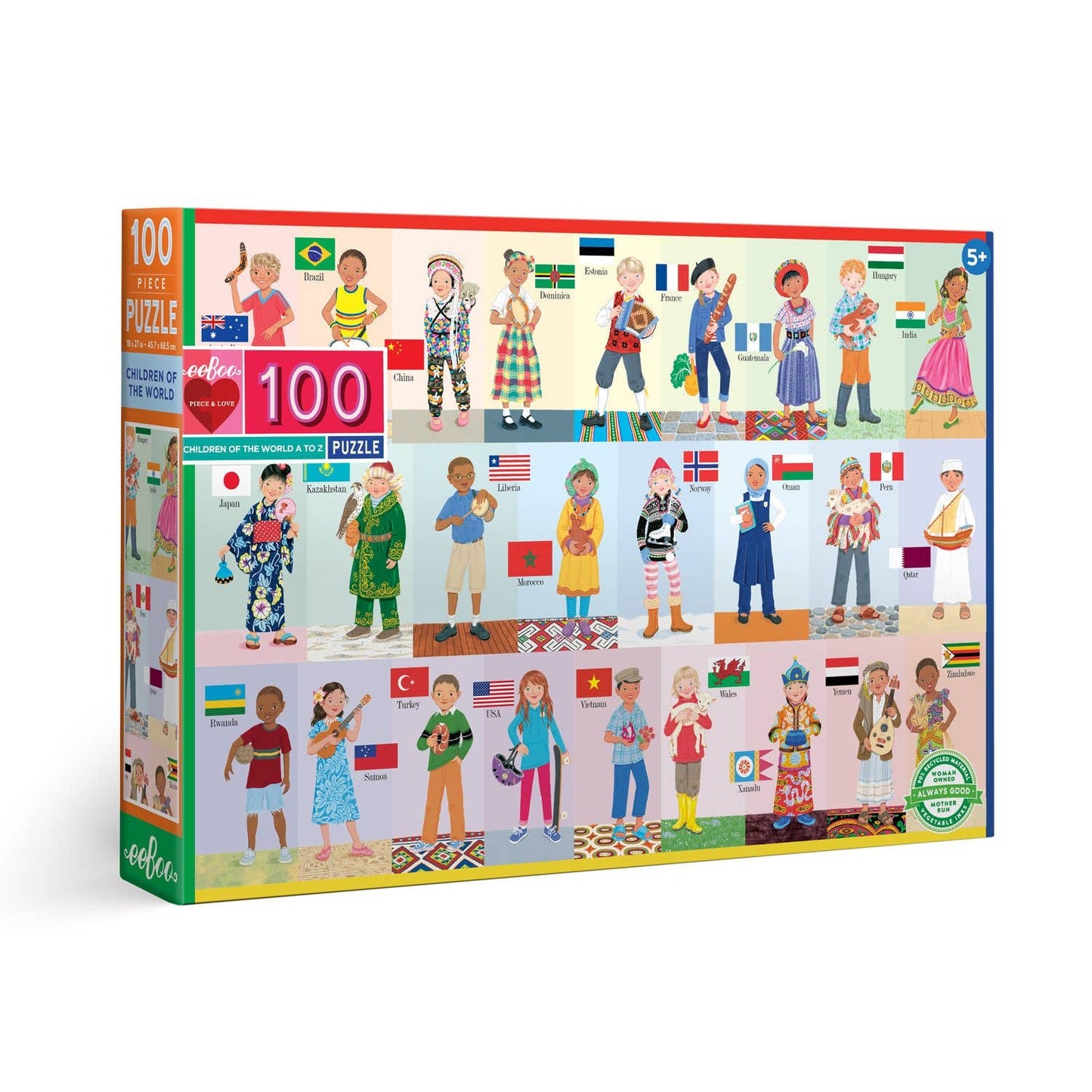 eeBoo Children of the World 100 Piece Puzzle