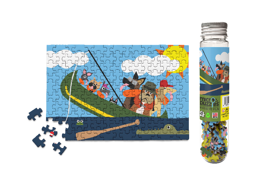 Micro Puzzles - Dogs in Canoe Jigsaw Puzzle